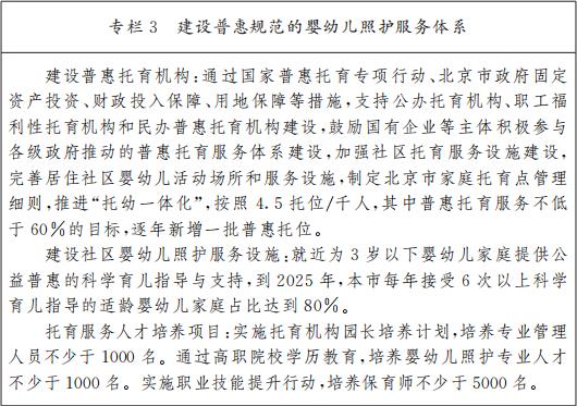 Column 3 Construction of inclusive and standardized infant care service system. png