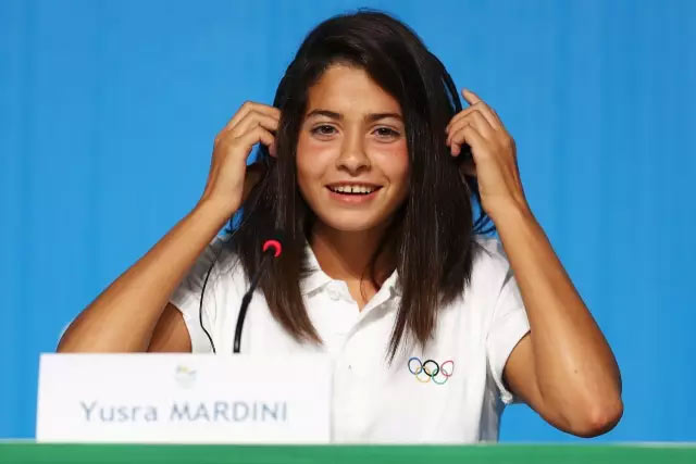 ▲ A refugee delegation player from Syria, 18-year-old swimmer Yusra.